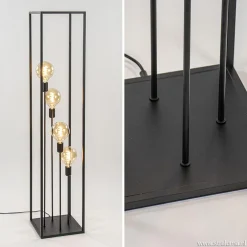 Flash Sale Straluma Vloerlamp open frame zwart 4-lichts