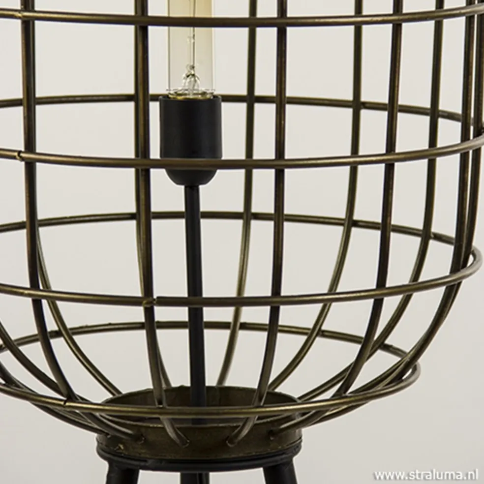Cheap Straluma Vloerlamp oud-brons zwart kooi