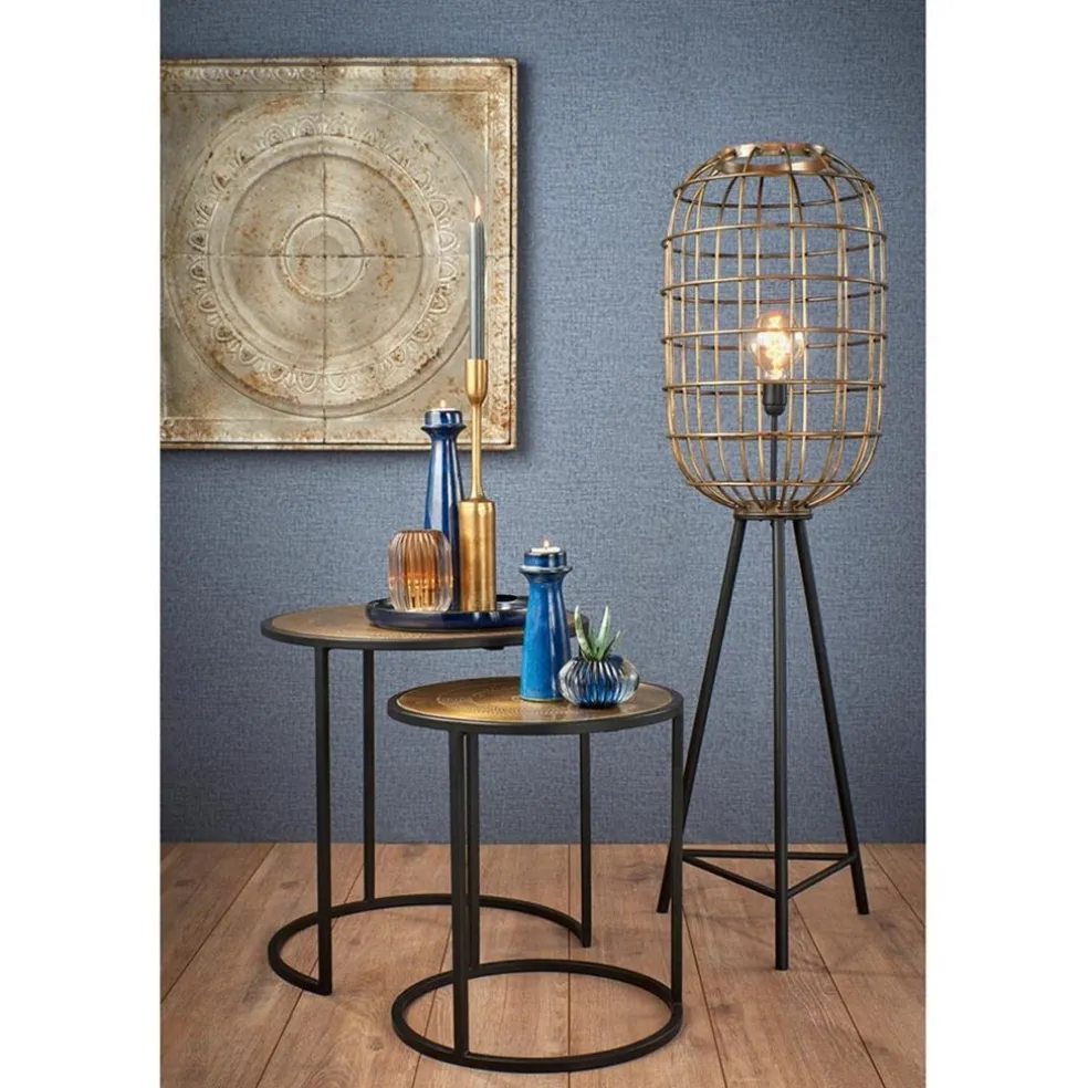 Cheap Straluma Vloerlamp oud-brons zwart kooi