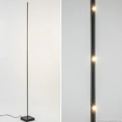 Outlet Straluma Vloerlamp Think pin zwart met pushdimmer