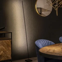 Outlet Straluma Vloerlamp Think pin zwart met pushdimmer