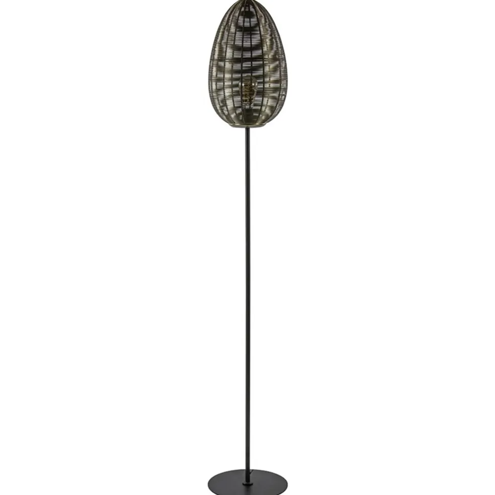 Shop Straluma Vloerlamp Yaelle antiek brons met zwarte voet
