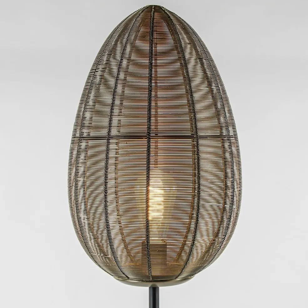 Shop Straluma Vloerlamp Yaelle antiek brons met zwarte voet