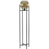 Sale Straluma Vloerlamp zwart + amber glazen bol