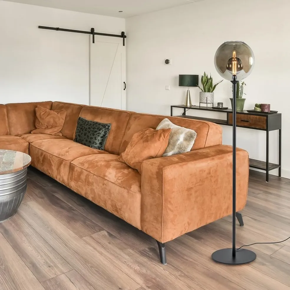 Clearance Straluma Vloerlamp zwart + smoke glas