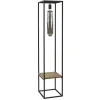 Cheap Straluma Vloerlamp zwart frame met houten plank