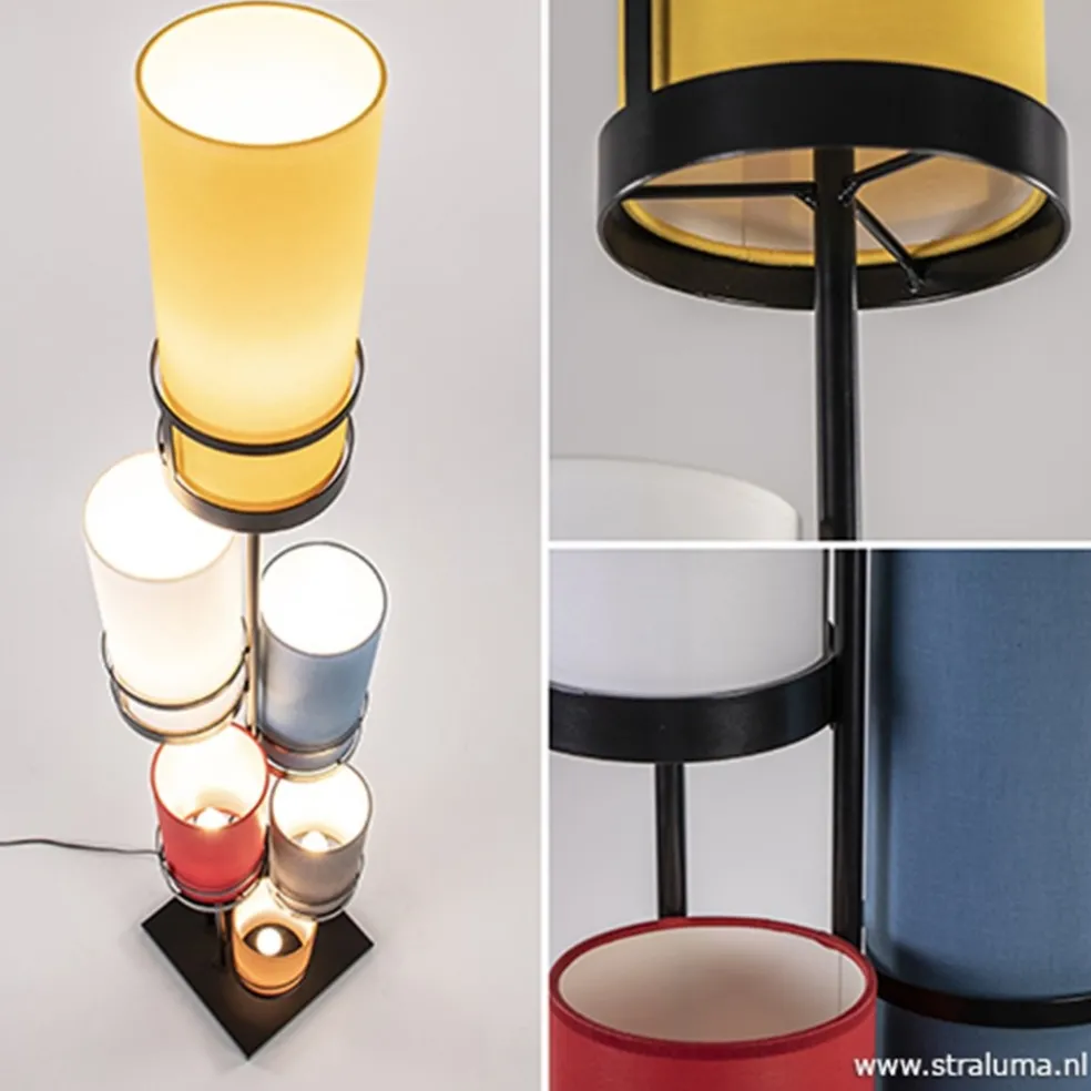 Shop Straluma Vloerlamp zwart 6L multicolor rood
