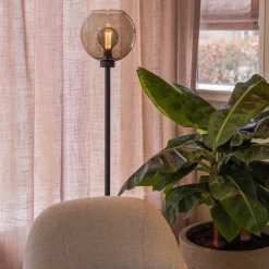 Flash Sale Straluma Vloerlamp zwart met smoke glazen kap