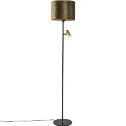 Cheap Straluma Vloerlamp zwart/goud met kap brons/goud