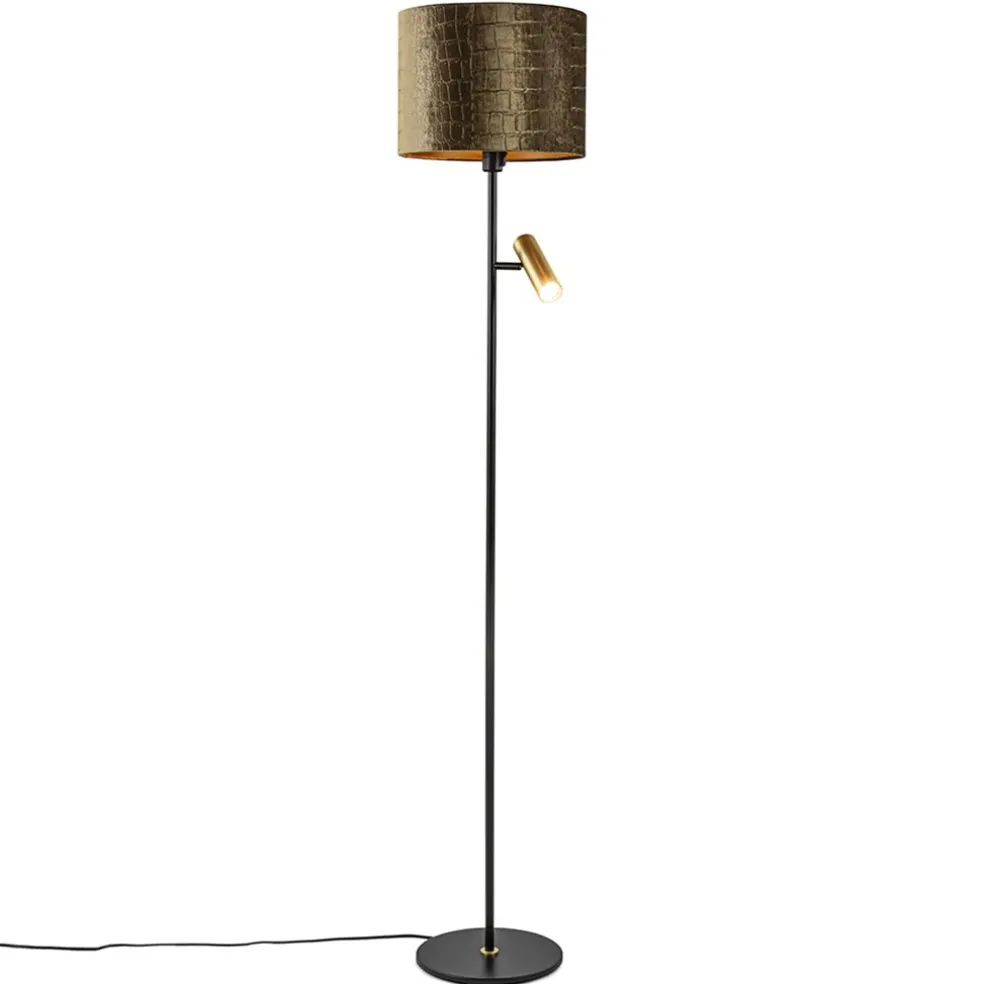 Cheap Straluma Vloerlamp zwart/goud met kap brons/goud