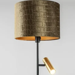 Cheap Straluma Vloerlamp zwart/goud met kap brons/goud