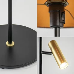 Cheap Straluma Vloerlamp zwart/goud met kap brons/goud