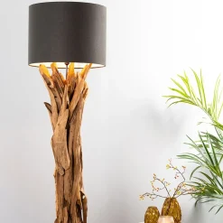 Discount Straluma Vloerlamp/lampvoet Margret hout naturel excl kap