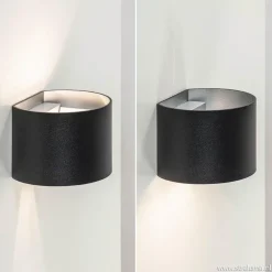 Online Straluma Wandlamp afgerond zwart/grijs stelklep g9