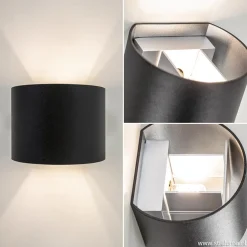 Online Straluma Wandlamp afgerond zwart/grijs stelklep g9