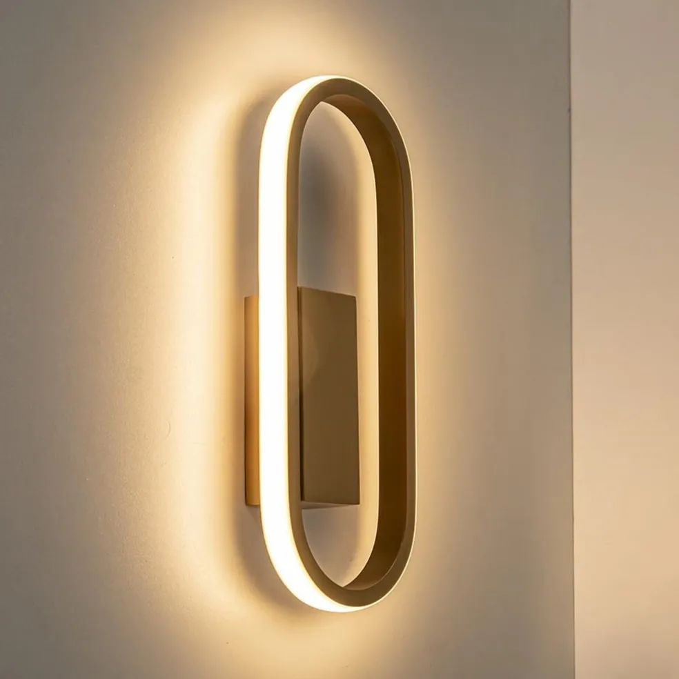 Flash Sale Straluma Wandlamp Anello ovaal matgoud 2700k dim.