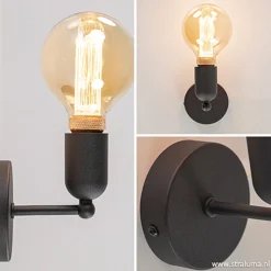 Sale Straluma Wandlamp basic boog klein zwart