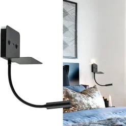 Cheap Straluma Wandlamp bed zwart flex + USB charger