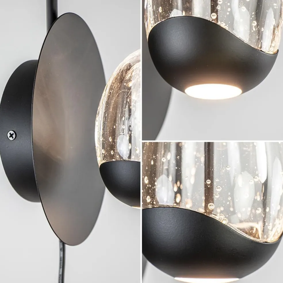 Shop Straluma Wandlamp Black Egg zwart/helder glas