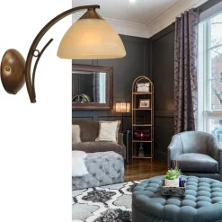 Outlet Straluma Wandlamp Bolzano smeedijzer brons