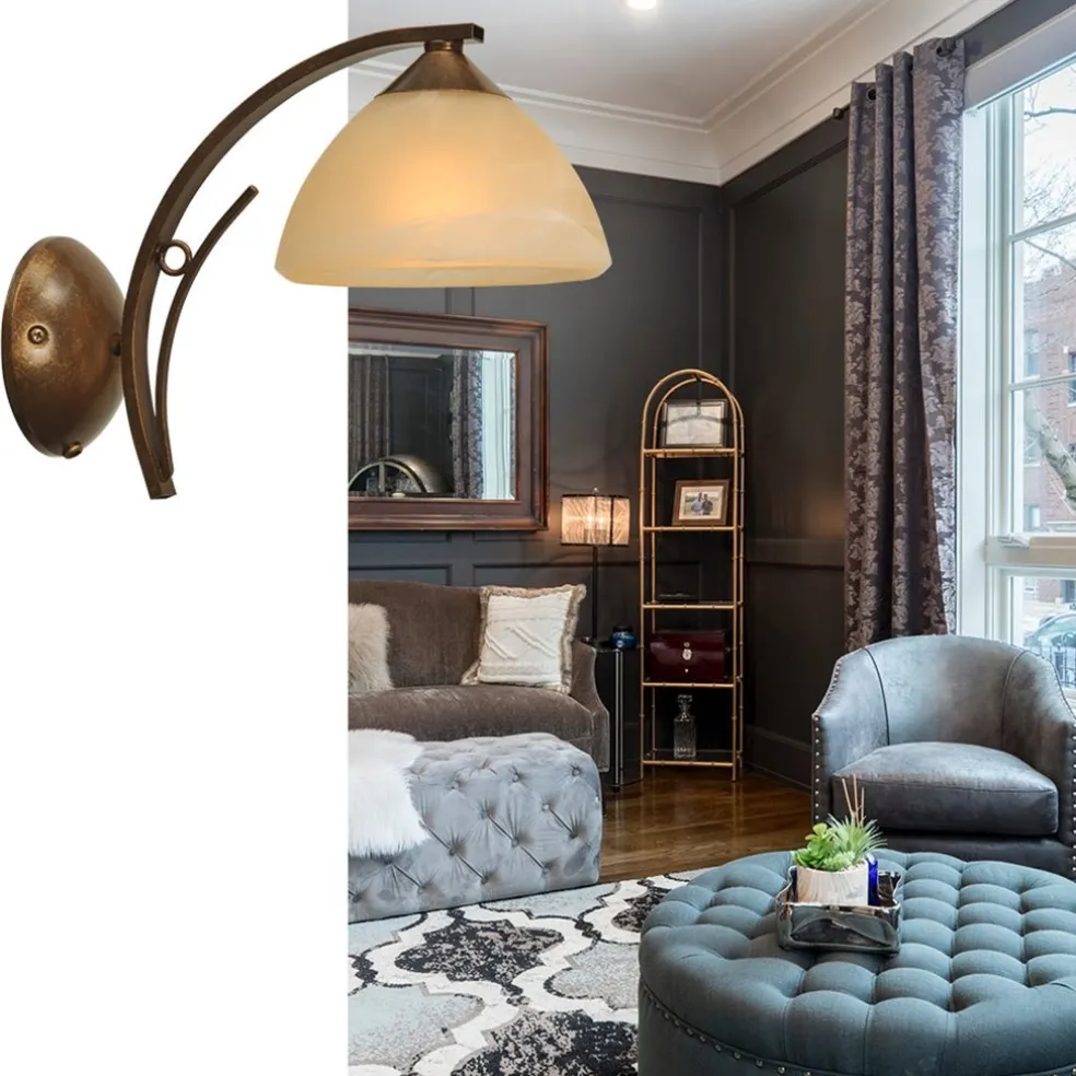 Outlet Straluma Wandlamp Bolzano smeedijzer brons