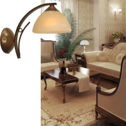 Outlet Straluma Wandlamp Bolzano smeedijzer brons