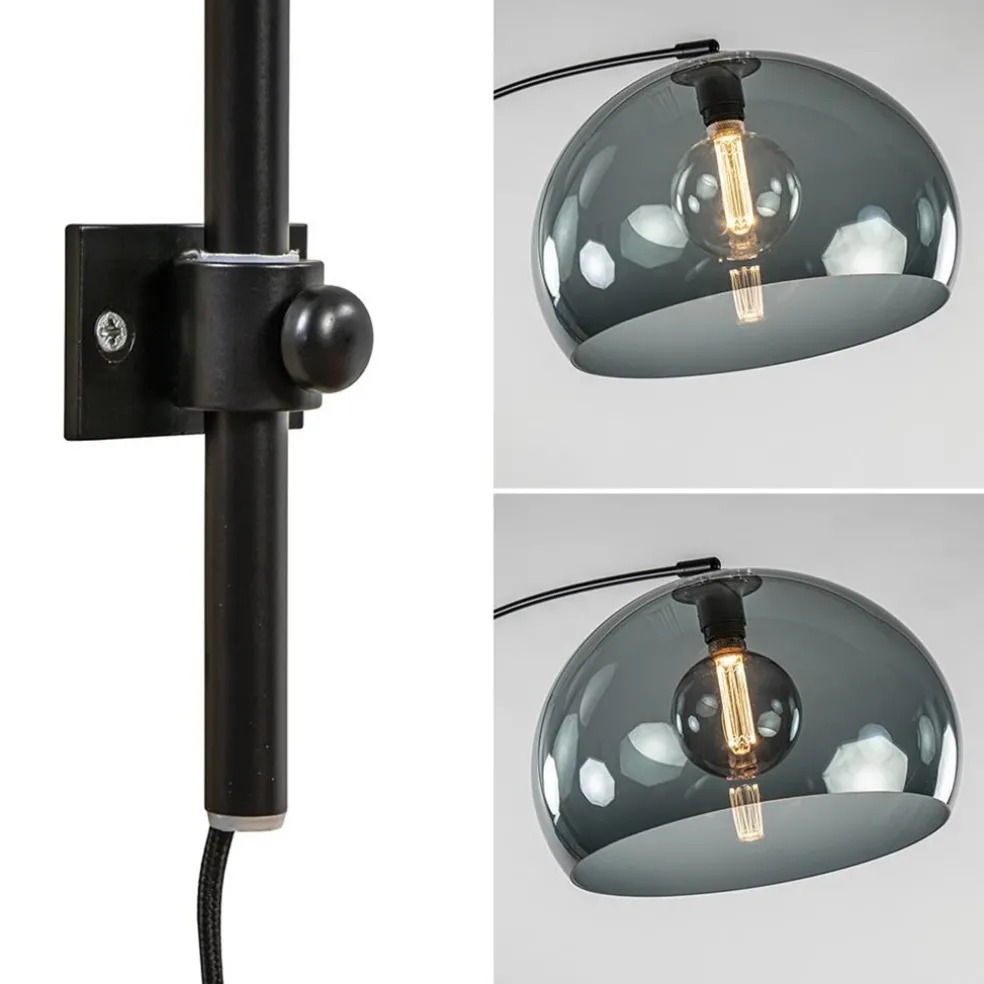 Hot Straluma Wandlamp boog met smoke plexibol kap