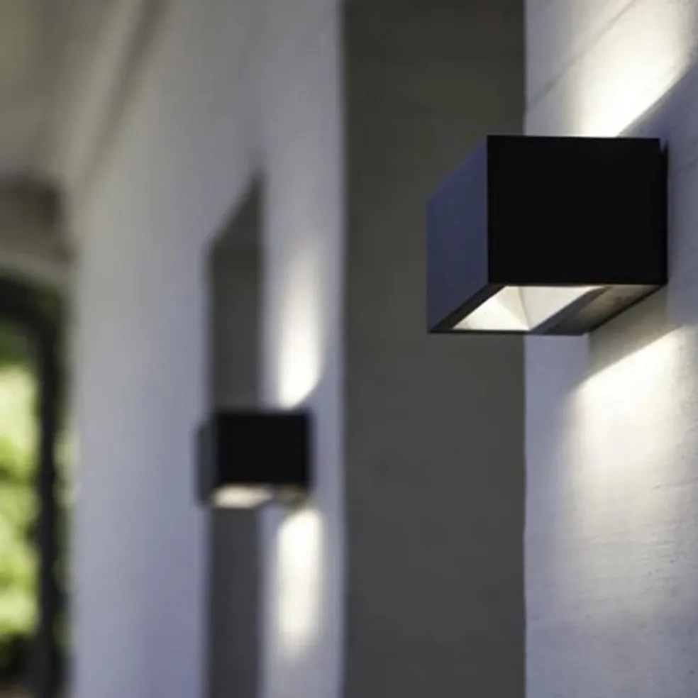 Cheap Straluma Wandlamp breed up+down antraciet IP54