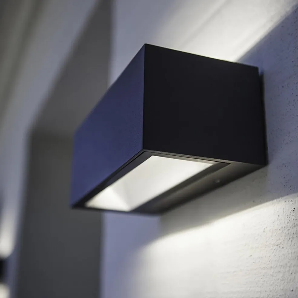 Cheap Straluma Wandlamp breed up+down antraciet IP54