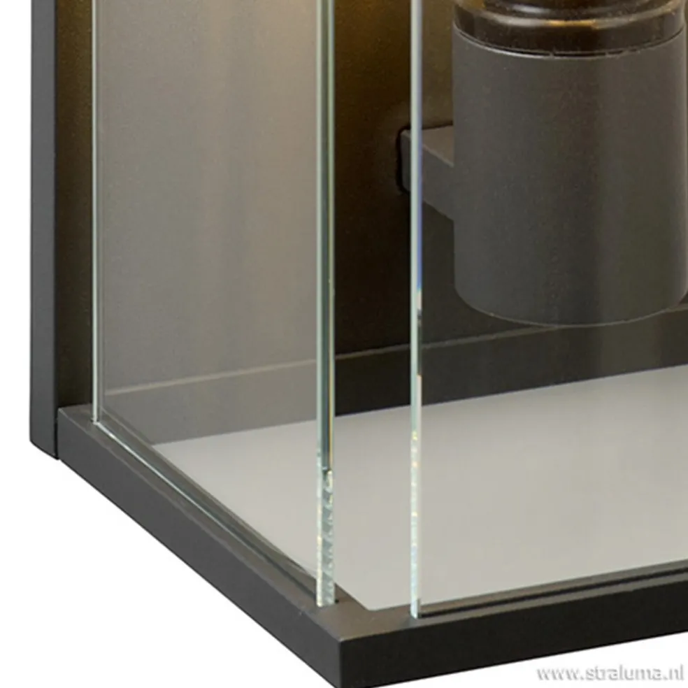 Online Straluma Wandlamp buiten antraciet/glas IP54