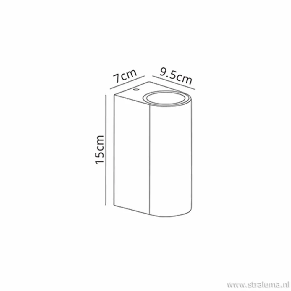 Cheap Straluma Wandlamp buiten up+down wit IP54