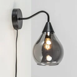 Best Straluma Wandlamp Cambio zwart + smoke glas