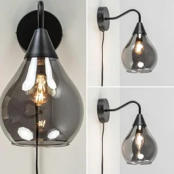 Best Straluma Wandlamp Cambio zwart + smoke glas