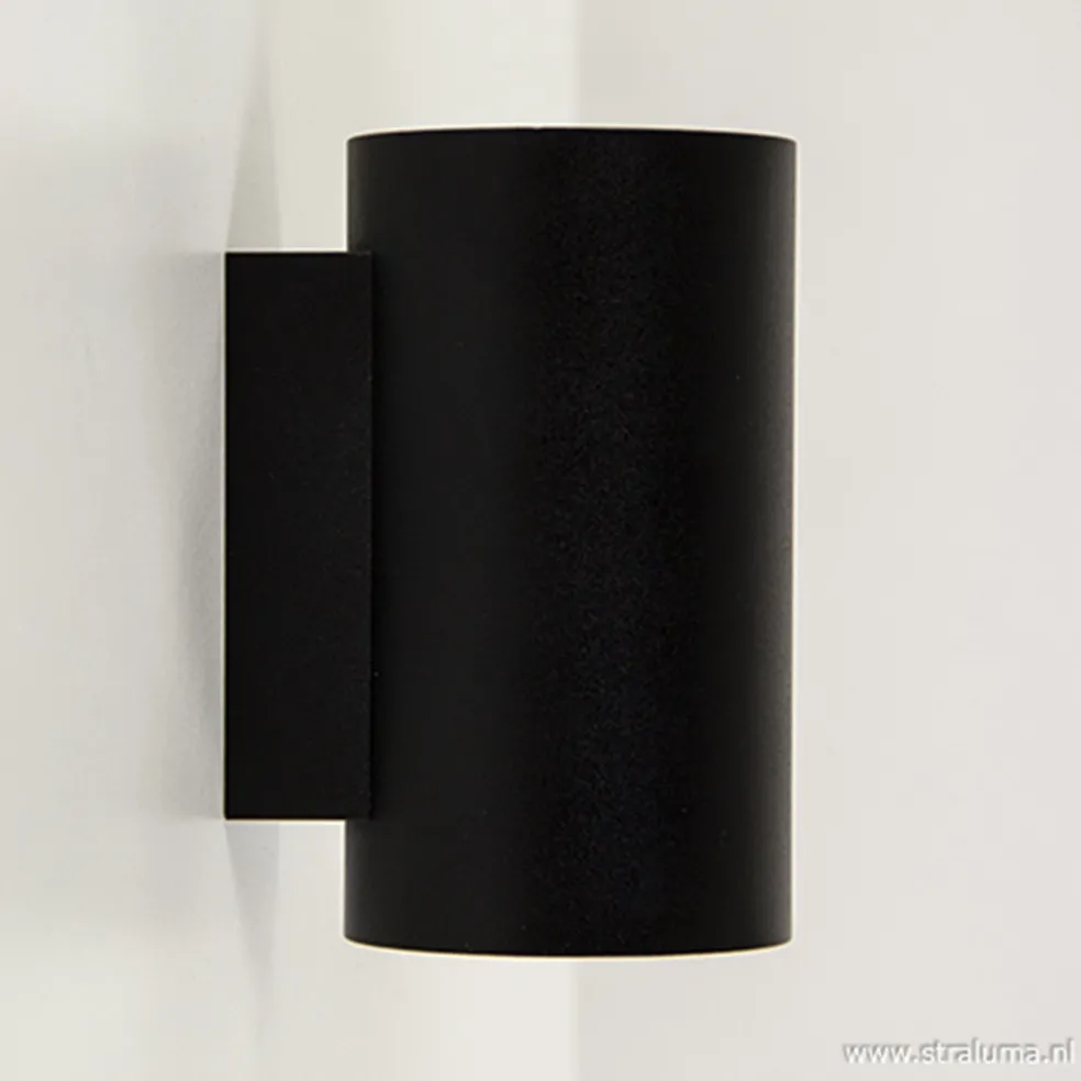 Clearance Straluma Wandlamp cilinder zwart up+down gu10