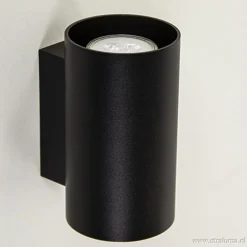 Clearance Straluma Wandlamp cilinder zwart up+down gu10