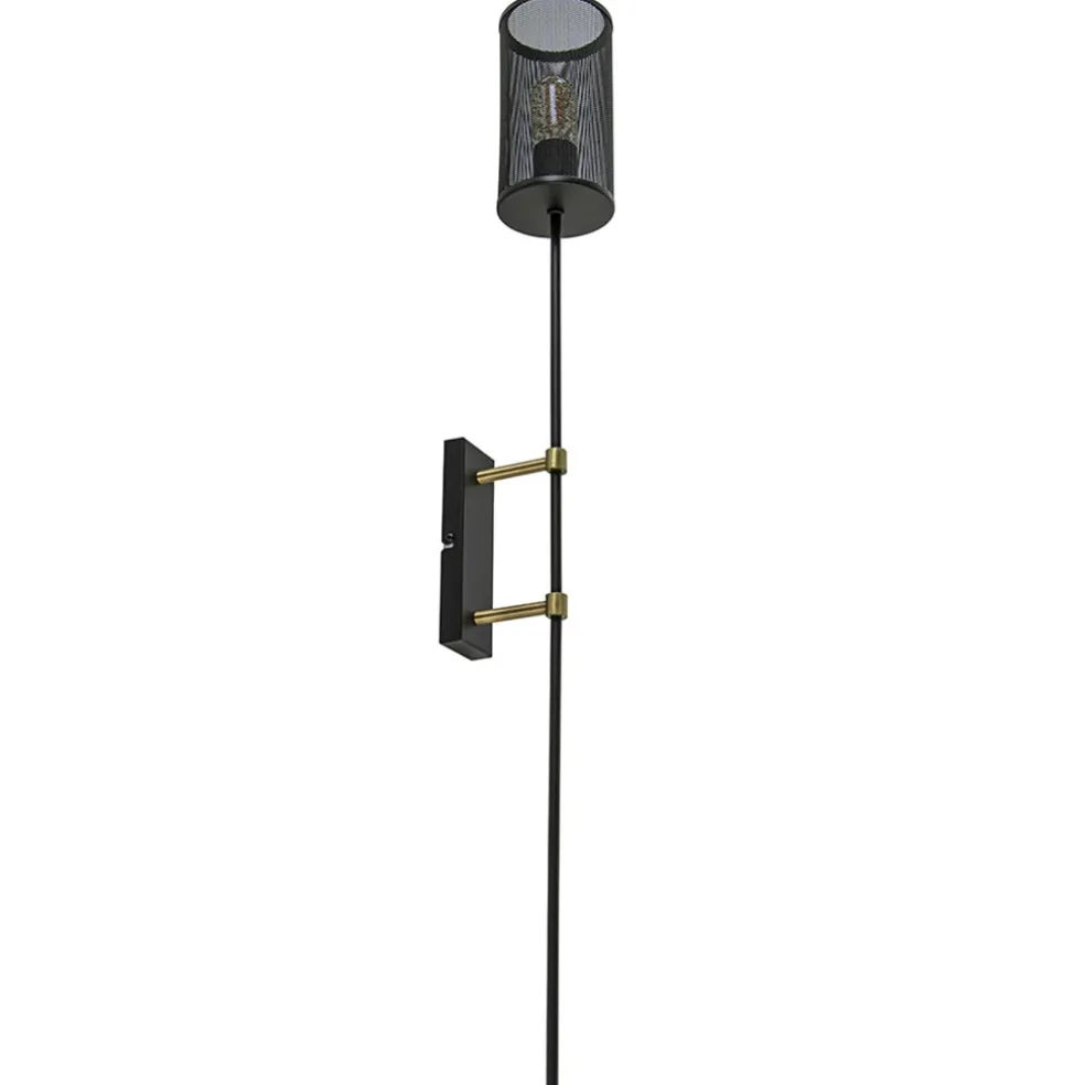 Clearance Straluma Wandlamp cilinder zwart/goud XL