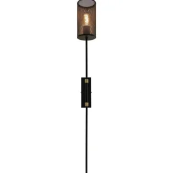 Clearance Straluma Wandlamp cilinder zwart/goud XL