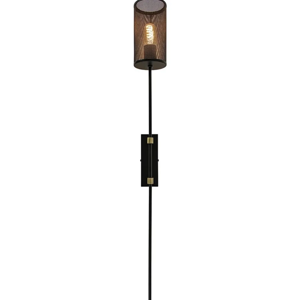 Clearance Straluma Wandlamp cilinder zwart/goud XL
