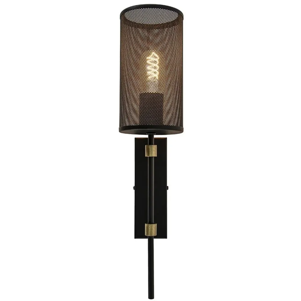 New Straluma Wandlamp cilinder zwart/goud S