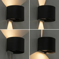Best Sale Straluma Wandlamp Davos afgerond zwart IP54 2700k