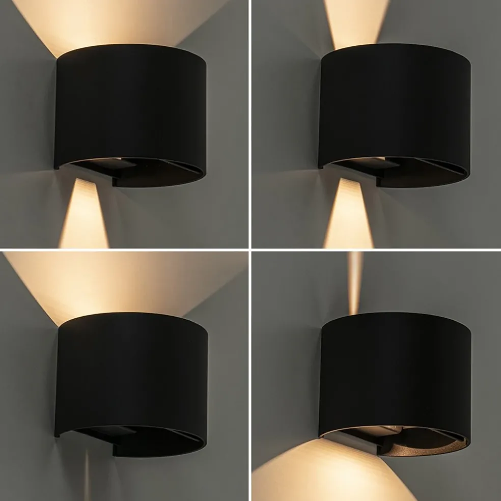 Best Sale Straluma Wandlamp Davos afgerond zwart IP54 2700k