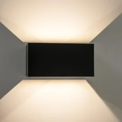 Best Straluma Wandlamp Davos 20cm zwart IP54 2700k