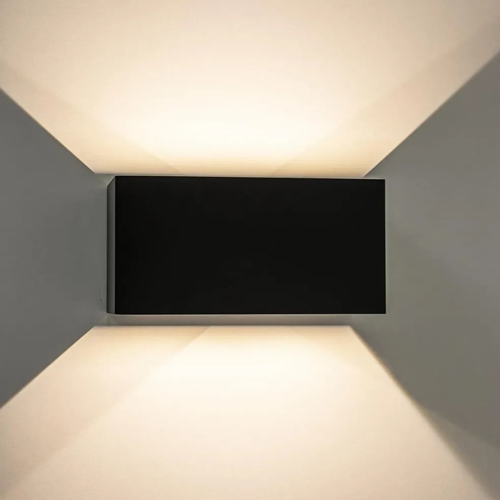 Best Straluma Wandlamp Davos 20cm zwart IP54 2700k