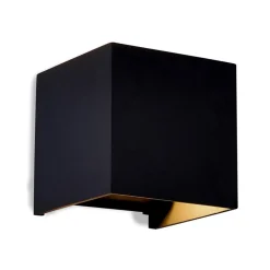 New Straluma Wandlamp Davos kubus zwart IP54 2700k