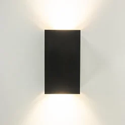 Best Straluma Wandlamp Eros rechthoek zwart/matgoud 2xgu10
