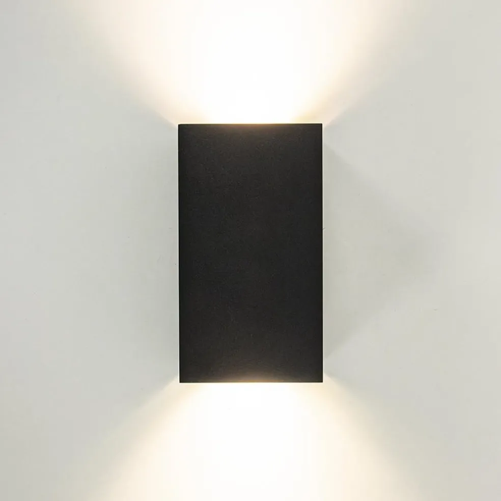 Clearance Straluma Wandlamp Eros rechthoek zwart 2xgu10