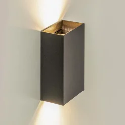 Clearance Straluma Wandlamp Eros rechthoek zwart 2xgu10