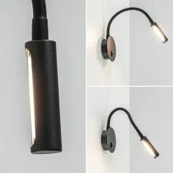 Outlet Straluma Wandlamp Flex zwart met schakelaar