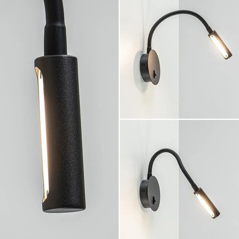 Outlet Straluma Wandlamp Flex zwart met schakelaar