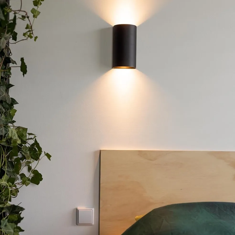 Cheap Straluma Wandlamp Hera afgerond zwart
